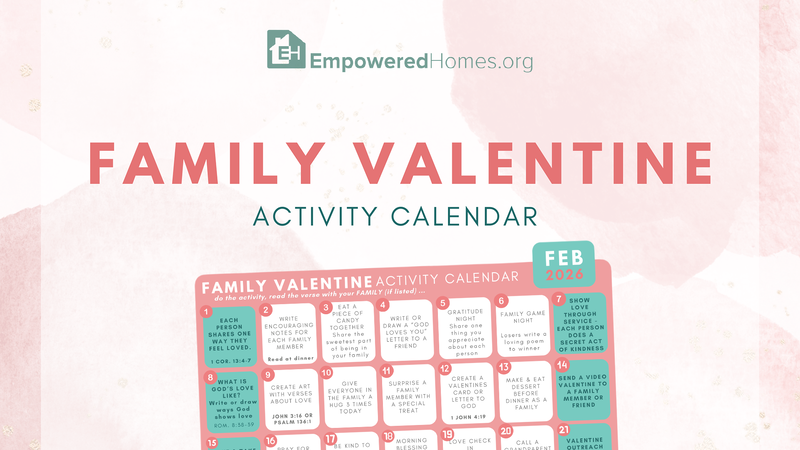 Family Valentine Activity Calendar 2026